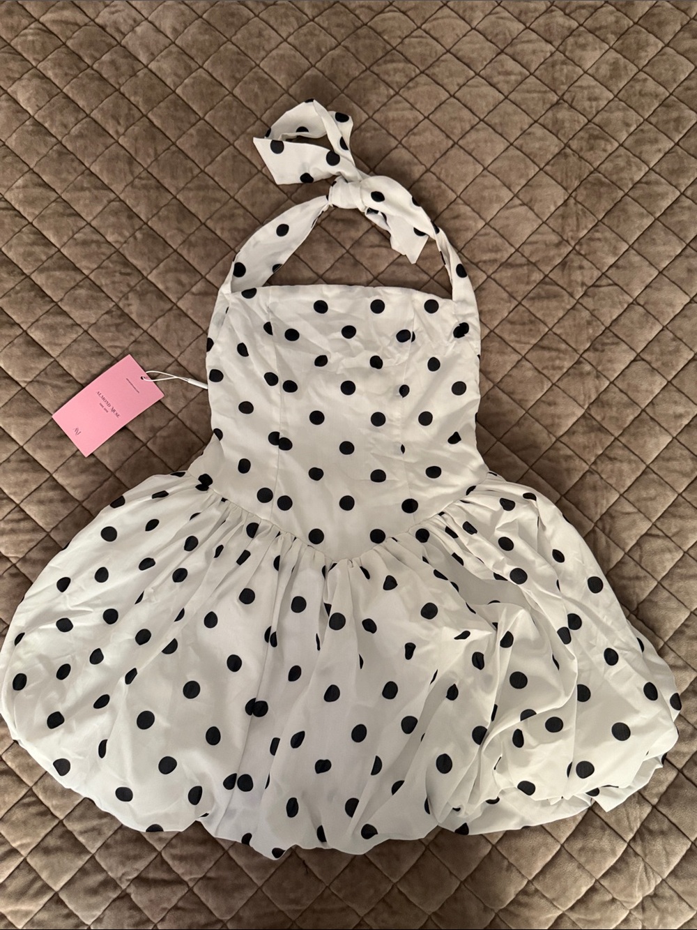 Almond Muse Short Polka Dot Dress